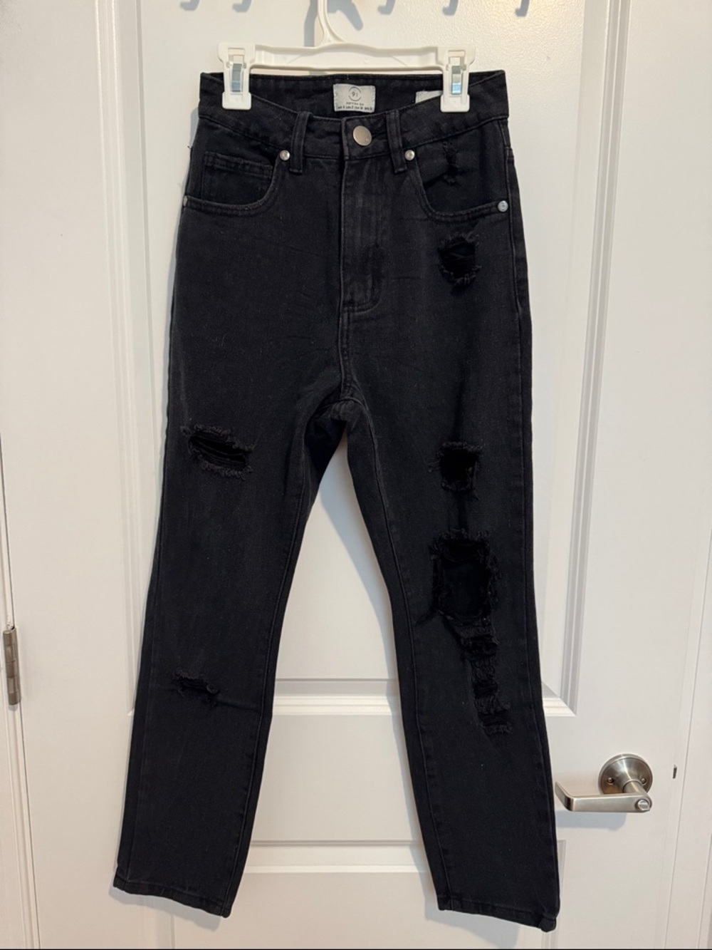 Cotton On Black High-Rise Distressed Women's Jeans